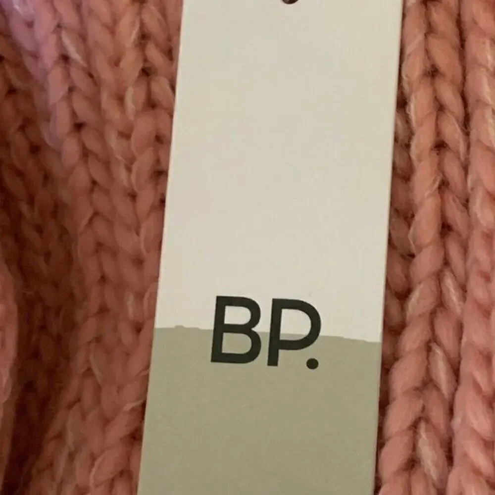 NEW BP Women Pink Chunky Knit Muffler Scarf with Pompom